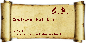 Opolczer Melitta névjegykártya